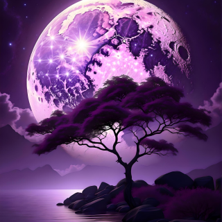 The-Purple-Moon-A-Captivating-Glimpse-of-the-Celestial-Body