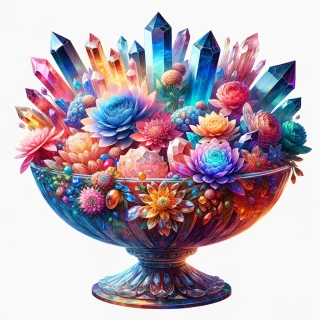 DALLE-2024-02-10-14.33.36---Create-an-image-of-a-very-beautiful-crystal-bowl-filled-with-various-colored-crystals-and-crystal-flowers-showcasing-a-unique-and-captivating-beauty