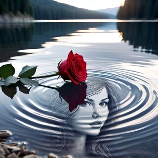 Reflection-of-Beauty-The-Rose-and-the-Face-in-the-Water