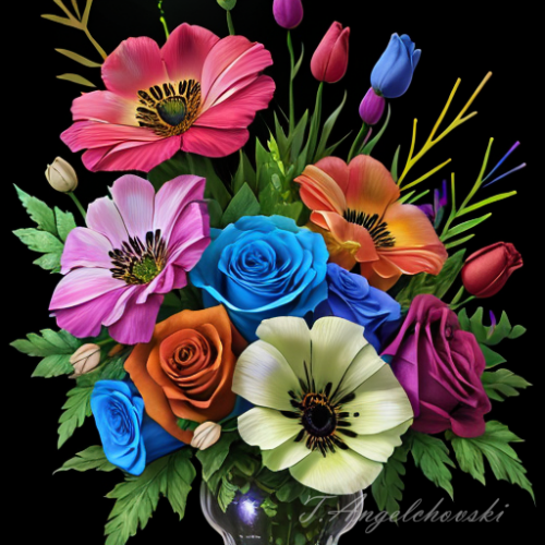 Prompt
rainbow colors, photo realistic multi flowers, 3D flowers and leaves, oil paint strokes prominent floral bouquet design, excellent flower bouquet composition of various flowers with saturated color, exotic air, high quality image, digitally painted flowers, 8k wallpaper quality, roses poppies, tulips, blossoms