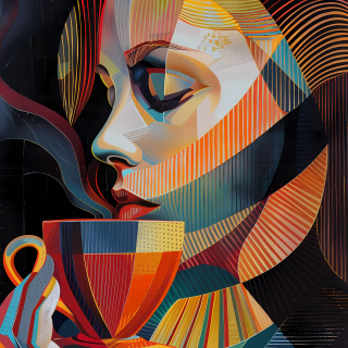 Coffee-in-Vasarely-Style