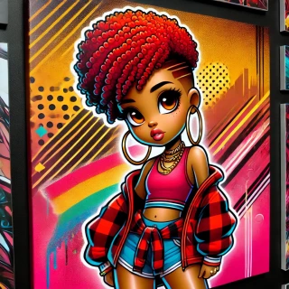 DALLE-2024-06-22-22.04.16---A-vibrant-cartoon-illustration-of-a-young-black-girl-with-fiery-red-hair-exuding-hip-hop-style.-She-stands-confidently-her-attire-a-mix-of-street-fa