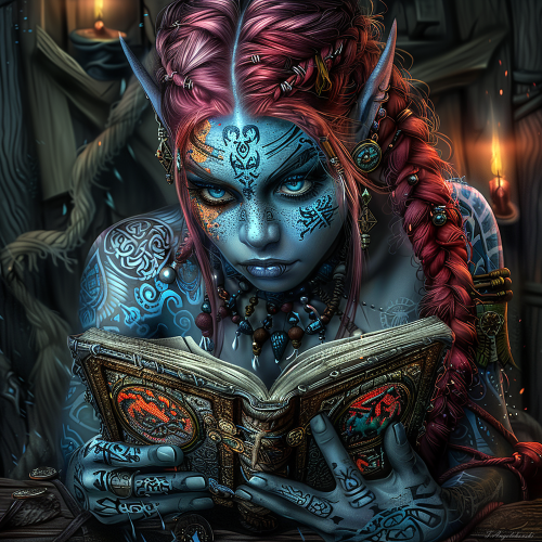 Astonishing Epic Warrior with a Magical Book