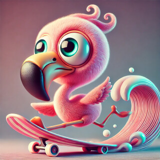 The-Wacky-Flamingo-on-a-Skateboard