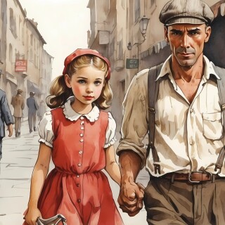 Unbreakable-Bond-Father-and-Daughter-Walking-Through-the-Streets-of-the-Past